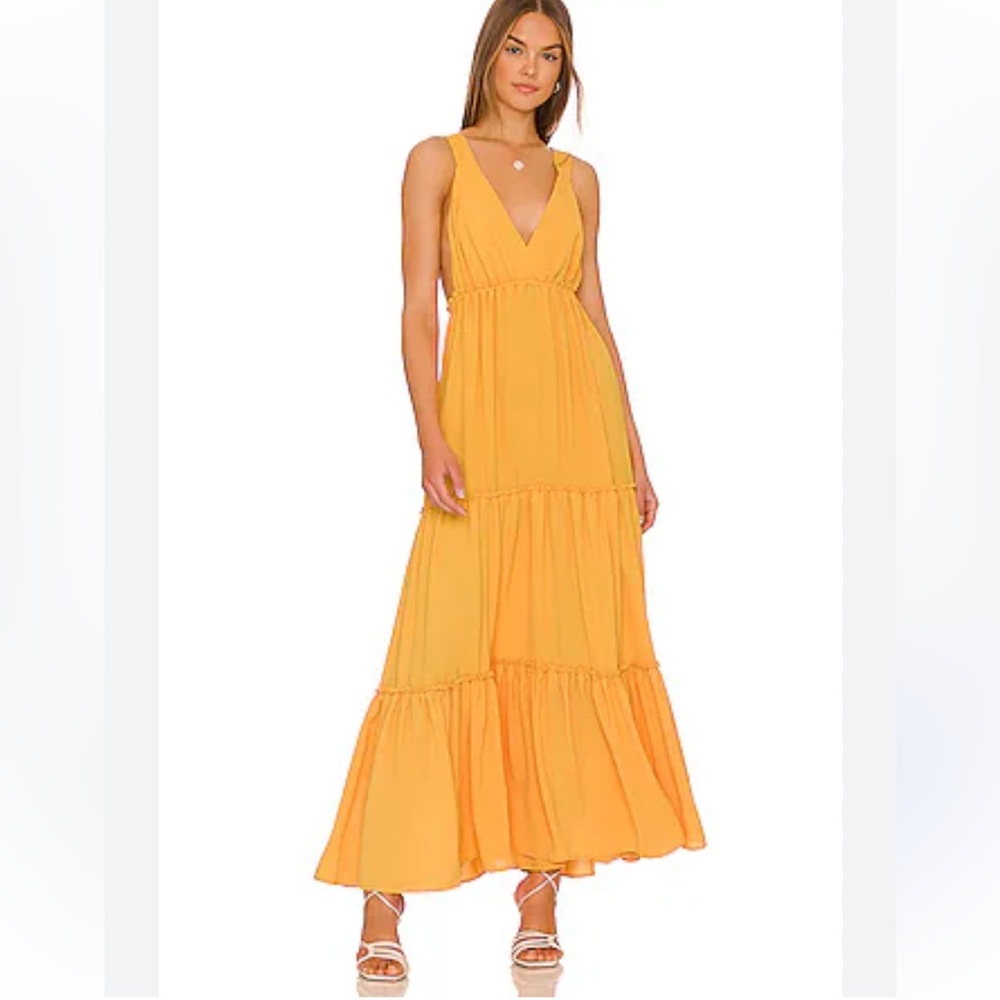 LE SUPERBE Staying Golden Gown / Maxi Dress  in Golden, Size Medium, EUC